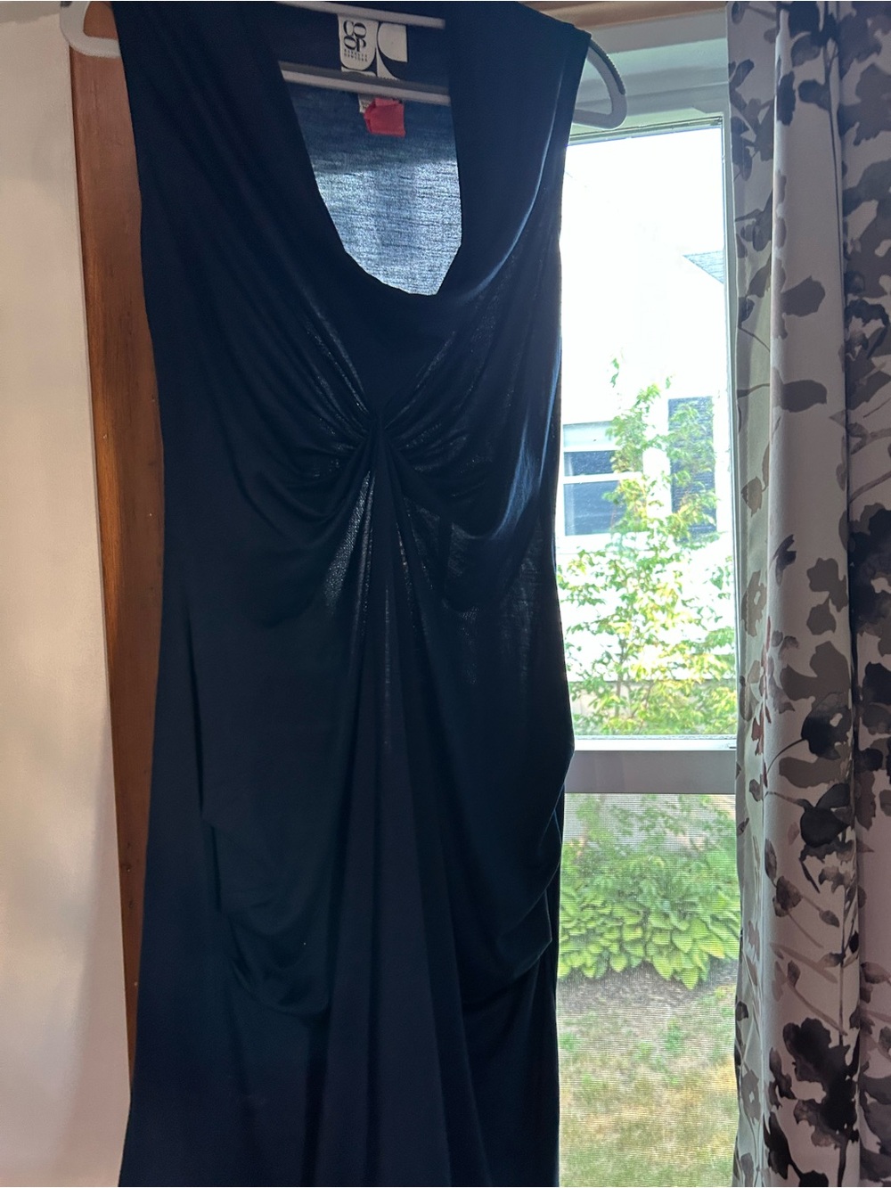 Barneys New York Black Twist-Front Sleeveless Maxi Dress